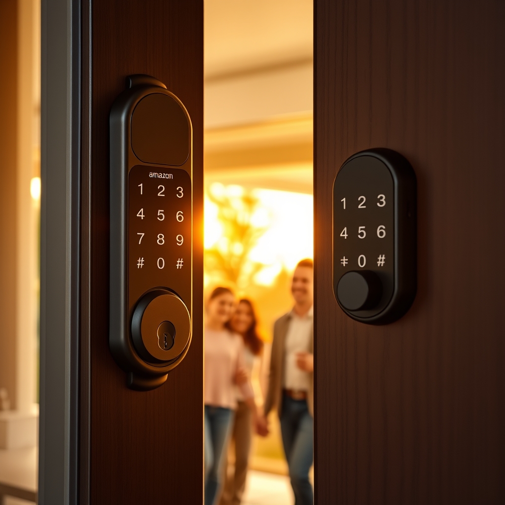 keypad deadbolt in action