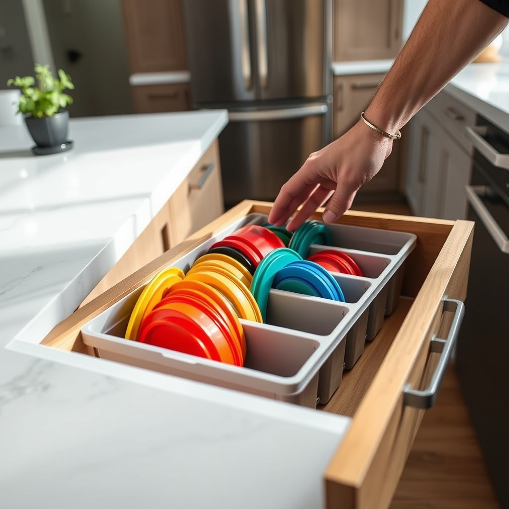 lid organizer in action