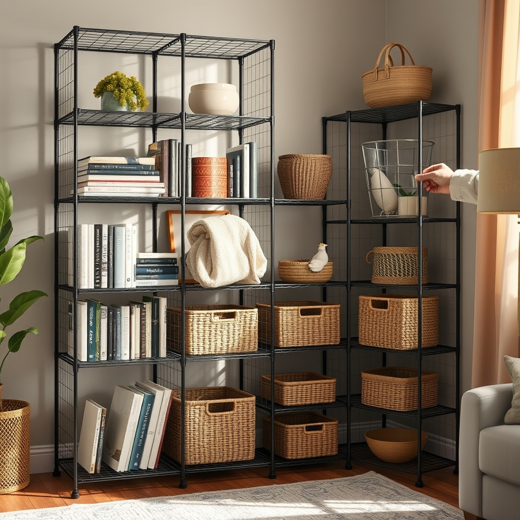 wire shelving in action