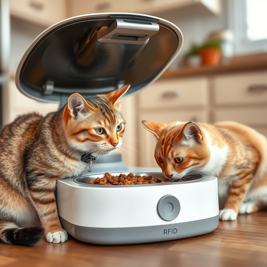 microchip feeder in action