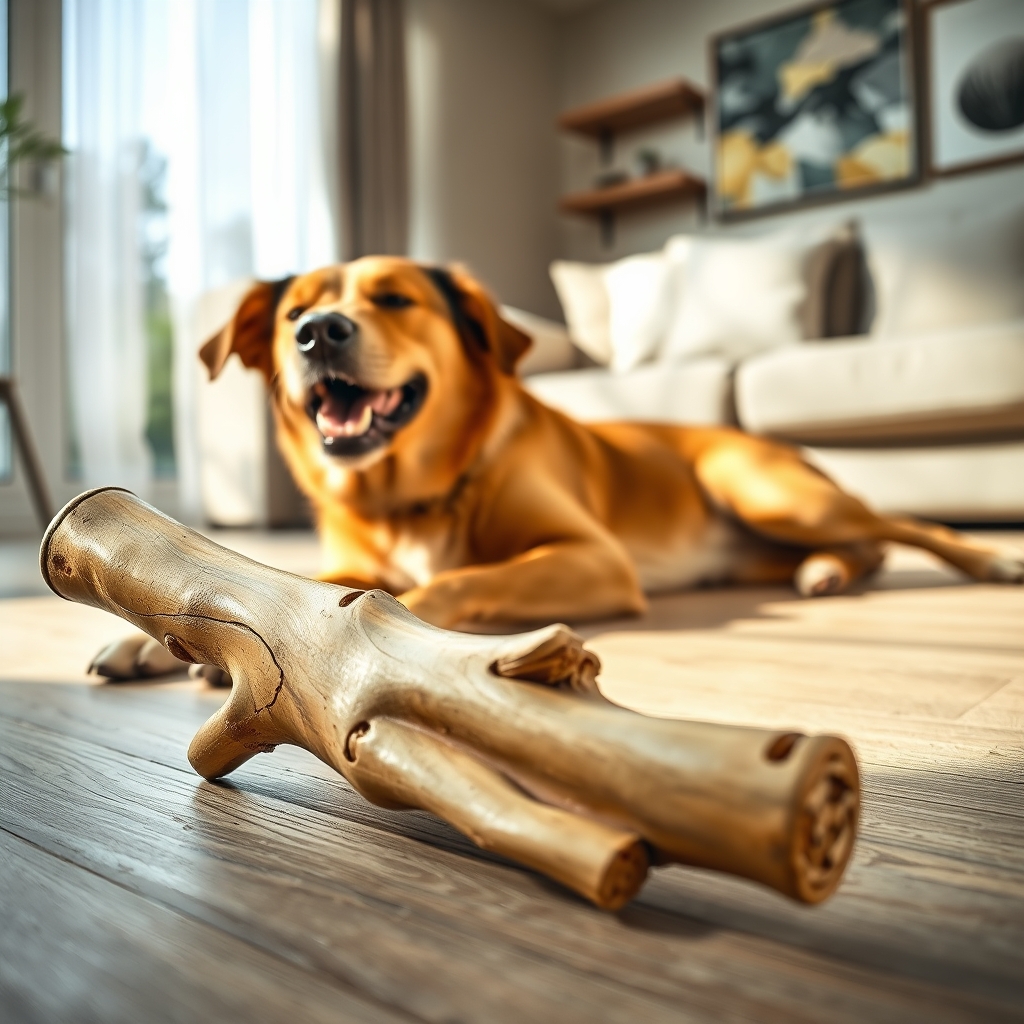 dog chew in action