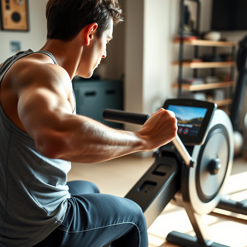 smart rower in action