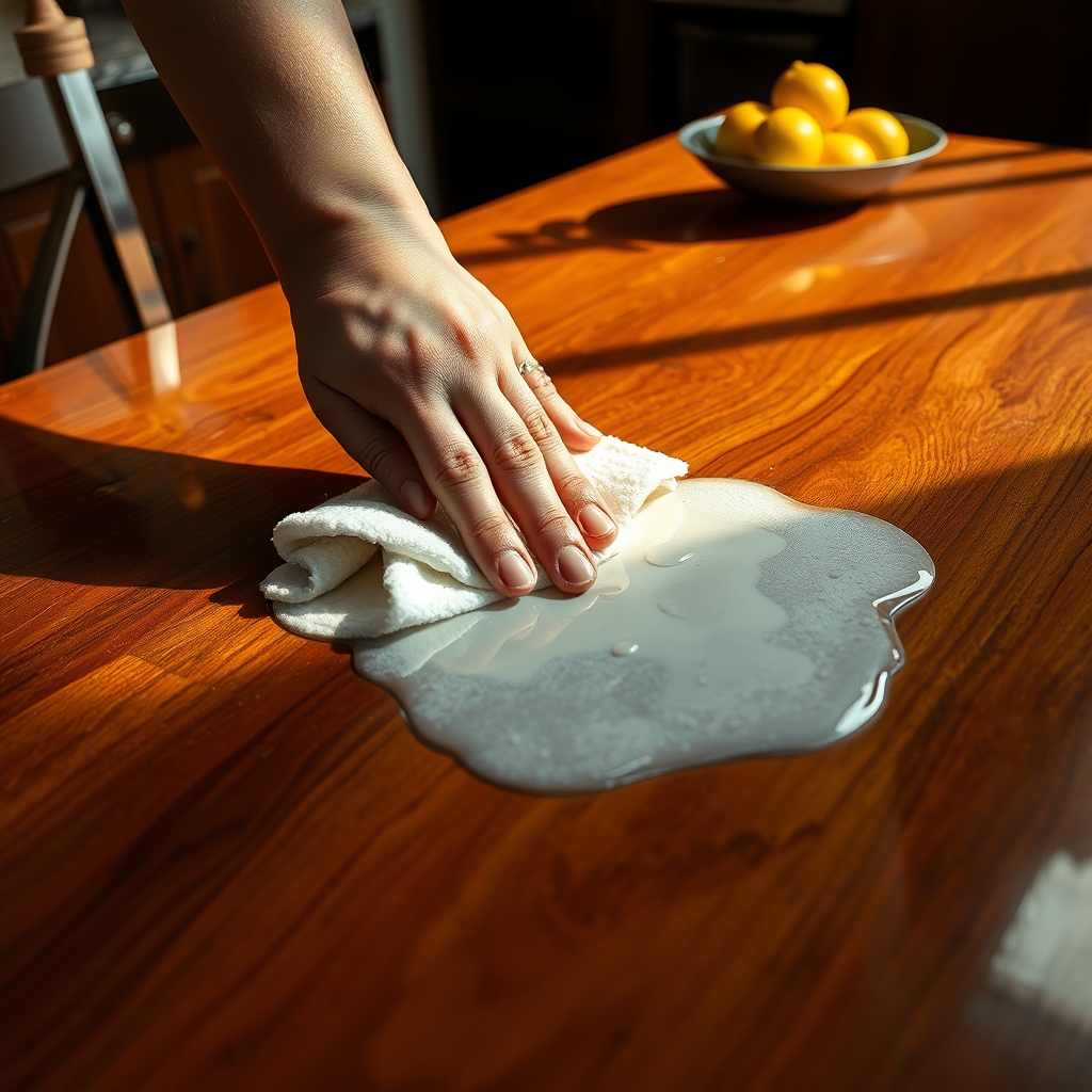 furniture wipes in action