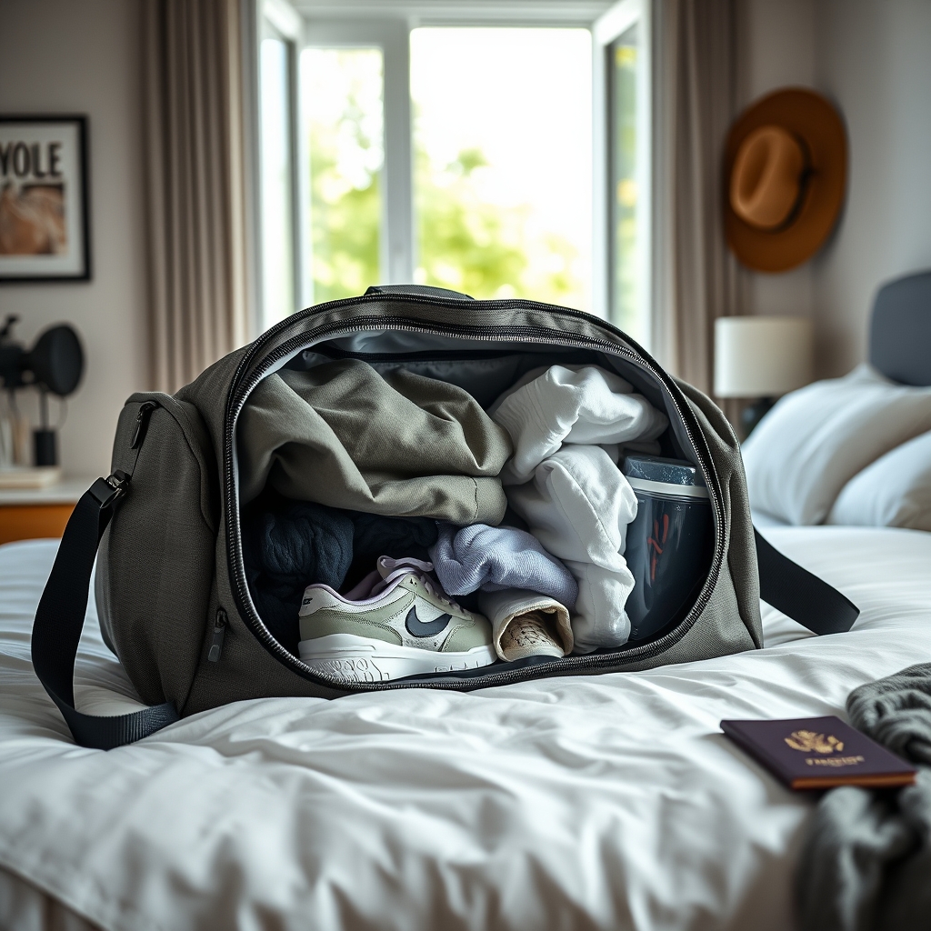 duffle bag in action