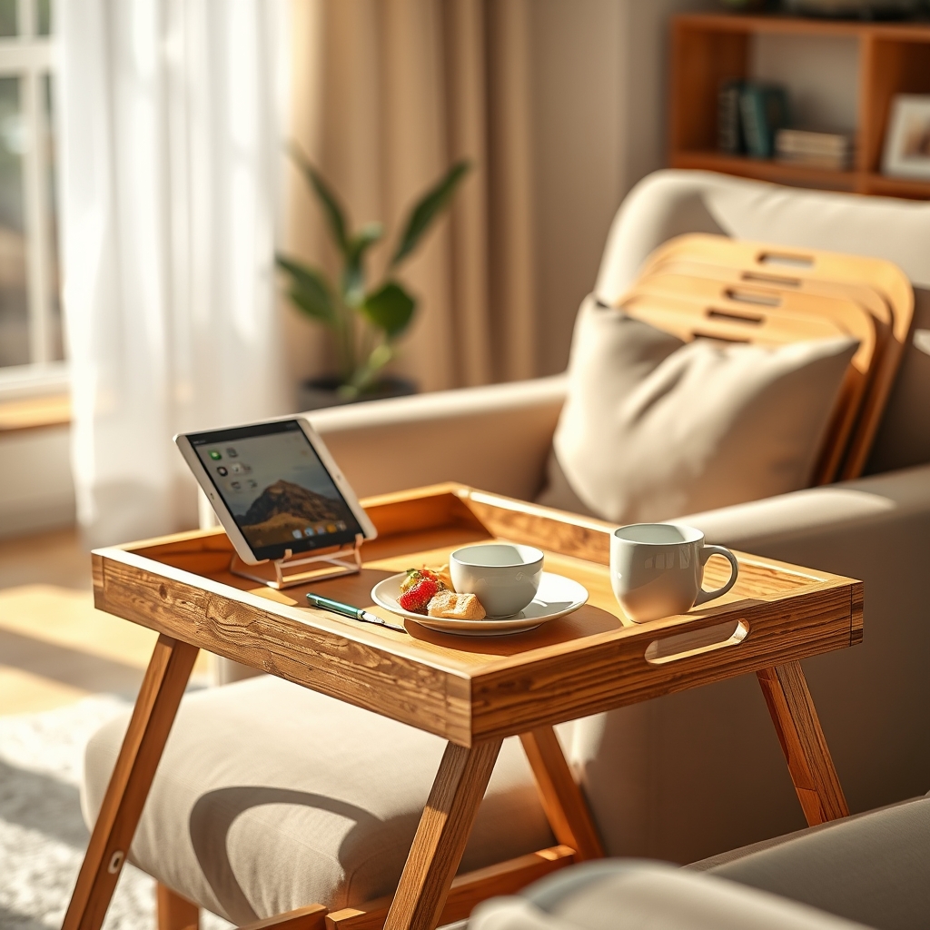 Folding TV Tray Review 2026 — Best for Small Spaces 2 folding tray in action