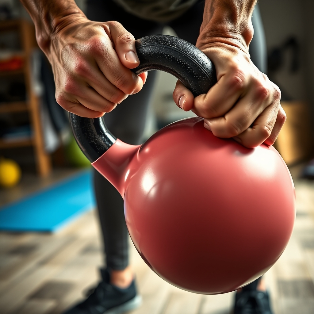 kettlebell weights in action
