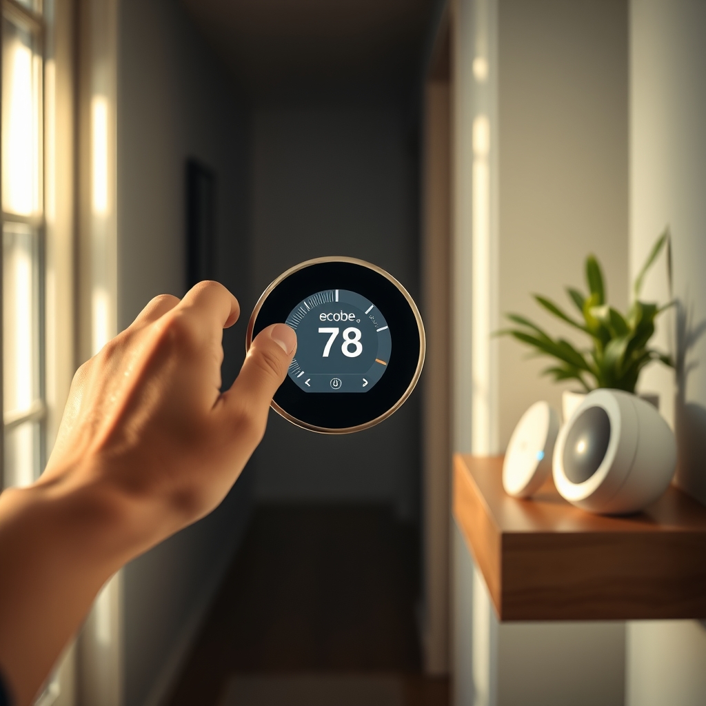 smart thermostat in action